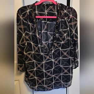 Chic Blue with Shade Of Pink and Grey Women's Top